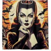 Retro Vampire Woman Duschvorhang (Vorderseite)