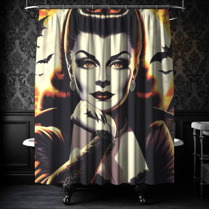 Retro Vampire Woman Duschvorhang