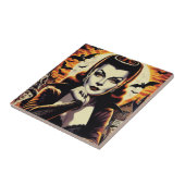 Retro Vampire Woman Fliese (Seite)