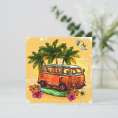 Retro Van Feiertagskarte (Stehend Vorderseite)