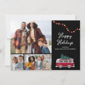 Retro-Van-Flach-Weihnachtskarte Feiertagskarte (Vorderseite)