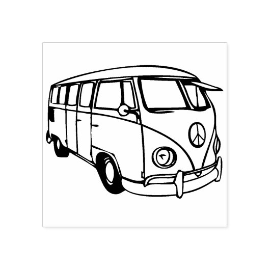 Retro Van Gummistempel (Prägung)