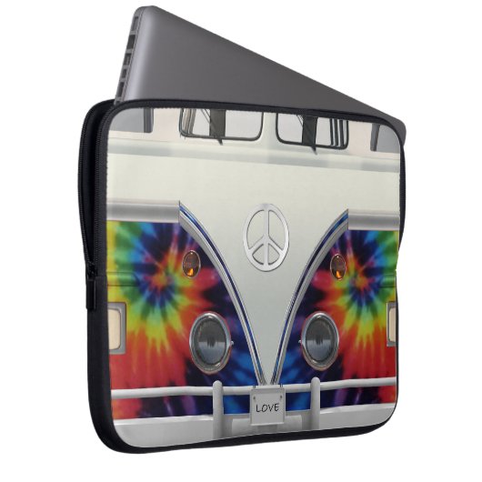 Retro Van Laptop Bag mit "LIEBE"-Lizenzplatte Laptopschutzhülle (Vorne Rechts)