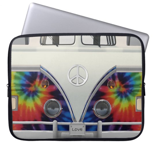 Retro Van Laptop Bag mit "LIEBE"-Lizenzplatte Laptopschutzhülle (Vorderseite)