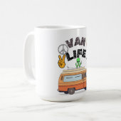 Retro-Van-Leben-Alien-Camper-Friedenszeichen-Desig Kaffeetasse (Vorderseite Links)