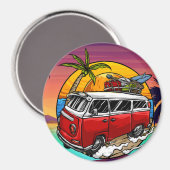 Retro Van Magnet (Vorderseite/Rückseite)