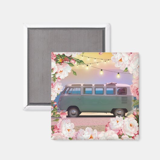 Retro Van Magnet (Vorderseite/Rückseite)