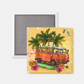 Retro Van Magnet (Vorderseite/Rückseite)