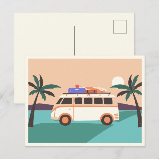 Retro van postkarte (Vorne/Hinten)