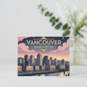Retro Vancouver Washington Staat Postkarte (Stehend Vorderseite)