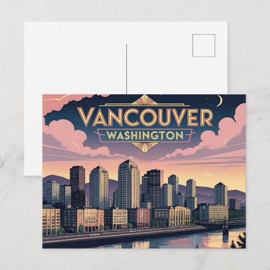 Retro Vancouver Washington Staat Postkarte (Vorne/Hinten)