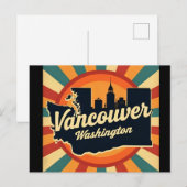 Retro Vancouver Washington Staat Postkarte (Vorne/Hinten)