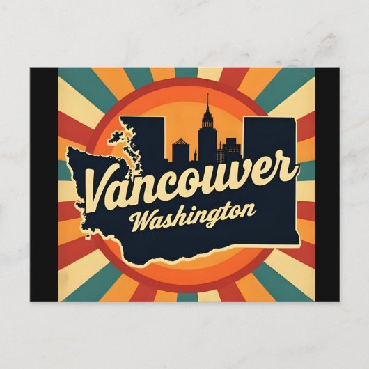 Retro Vancouver Washington Staat Postkarte (Vorderseite)