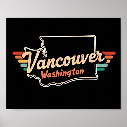 Retro Vancouver Washington State Poster (Vorne)