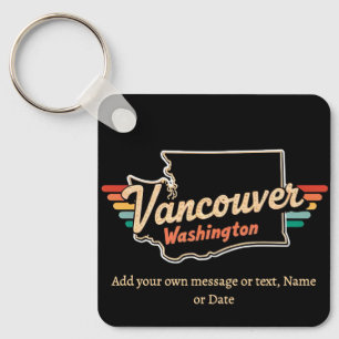 Retro Vancouver Washington State Schlüsselanhänger