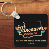 Retro Vancouver Washington State Schlüsselanhänger (Vorderseite)