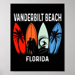 Retro Vanderbilt Beach Florida Surfen Strand Männe Poster