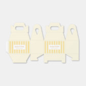 Retro Vanilla Yellow Heart Stripes Bakery Business Geschenkschachtel (Ungefaltet)