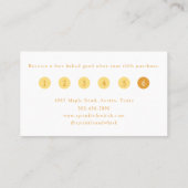 Retro Vanilla Yellow Heart Stripes Bakery Loyalty  Visitenkarte (Rückseite)