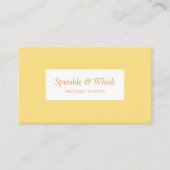 Retro Vanilla Yellow Heart Stripes Bakery Loyalty  Visitenkarte (Vorderseite)