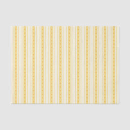 Retro Vanilla Yellow Heart Stripes Bakery Seidenpapier