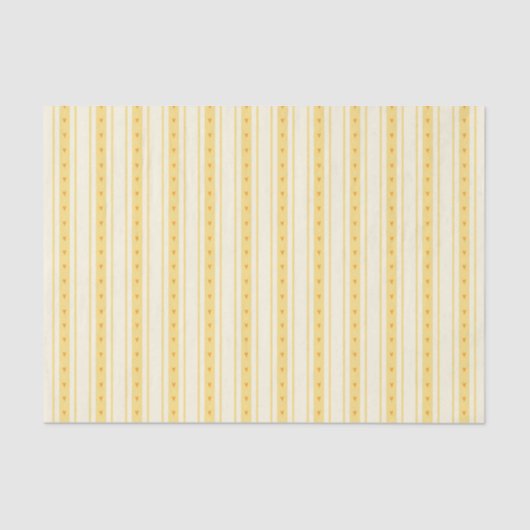 Retro Vanilla Yellow Heart Stripes Bakery Seidenpapier (Vorderseite)