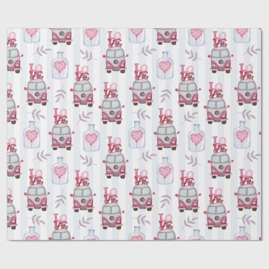 Retro Vans Wrapping Paper Geschenkpapier (Flach)