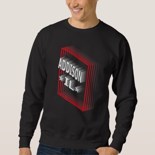Retro Vaporwave Addison Illinois IL Sweatshirt (Vorderseite)