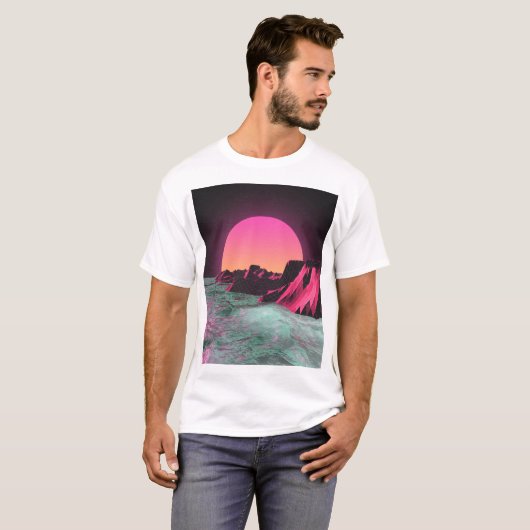 Retro Vaporwave Ästhetischer T - Shirt - Neon Drea (Vorne ganz)