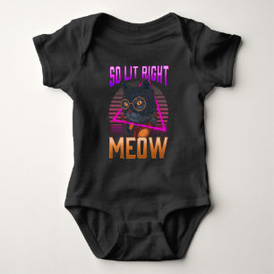 Retro Vaporwave Cat Sunset Aästhesie Rave Music Baby Strampler