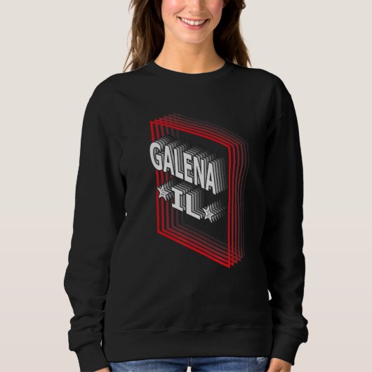 Retro Vaporwave Galena Illinois IL Sweatshirt (Vorderseite)