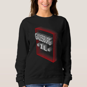 Retro Vaporwave Galesburg Illinois IL Sweatshirt
