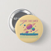 Retro-Vaporwave-Planeten-Synthwave Button (Vorne & Hinten)