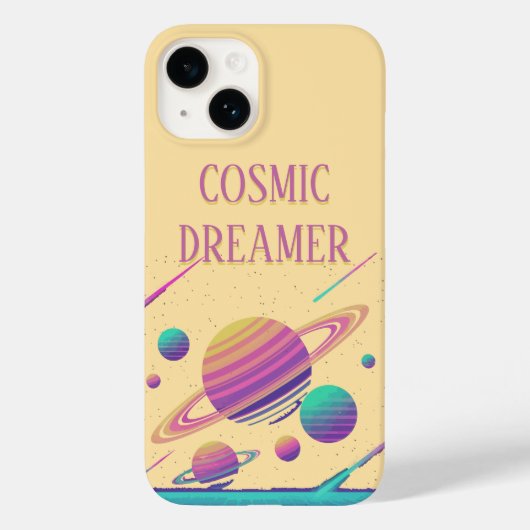 Retro-Vaporwave-Planeten-Synthwave Case-Mate iPhone Hülle (Rückseite)