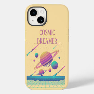 Retro-Vaporwave-Planeten-Synthwave iPhone 14 Hülle