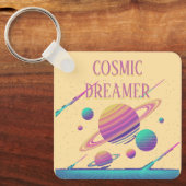 Retro Vaporwave Planets Synthwave Schlüsselanhänger (Vorderseite)