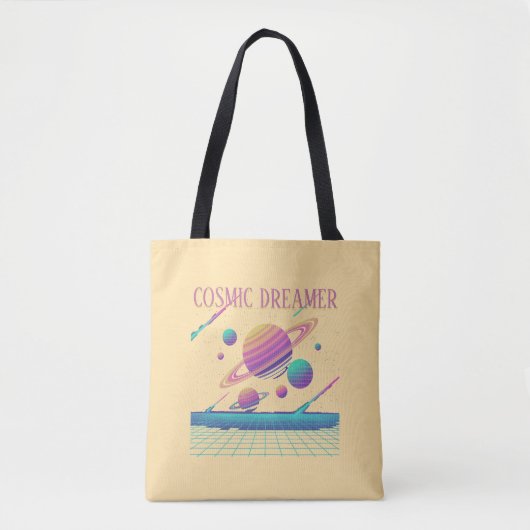 Retro Vaporwave Planets Synthwave Tasche (Vorderseite)