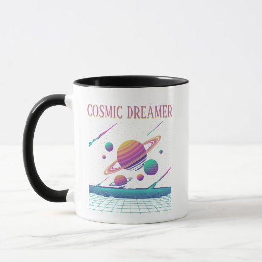 Retro Vaporwave Planets Synthwave Tasse (Links)