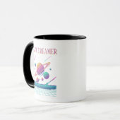 Retro Vaporwave Planets Synthwave Tasse (Vorderseite Links)