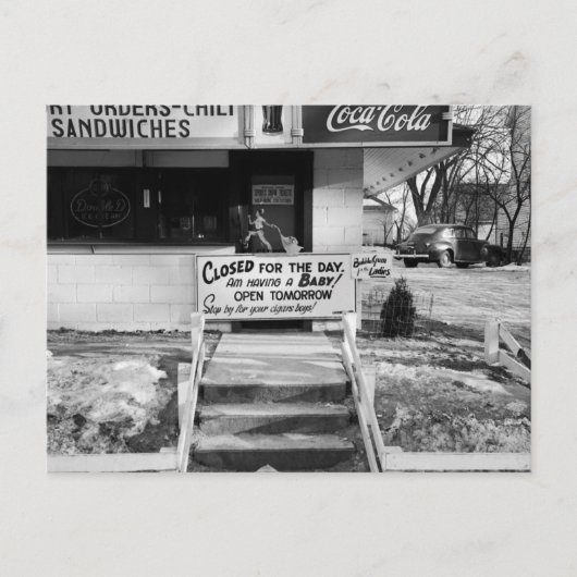 RETRO VATER BABY ANKÜNDIGUNG VINTAGES FOTOGRAPH (Vorderseite)