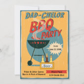 Retro Vater Chelor GRILLEN Party Babydusche Einladung (Vorderseite)