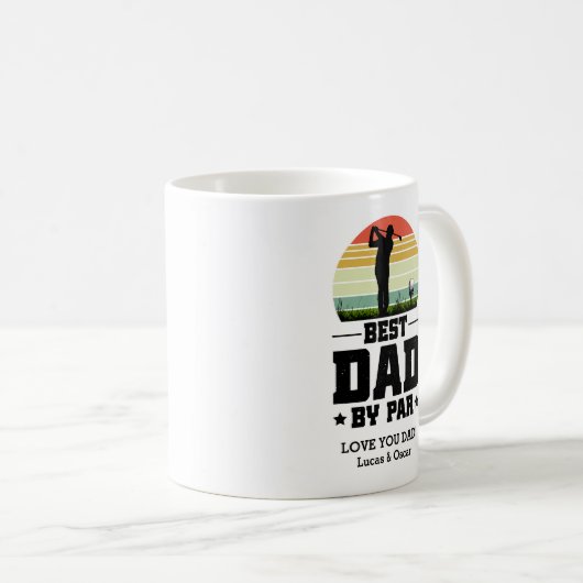 Retro Väter Day Best Vater Par Kaffeetasse (VorderseiteRechts)