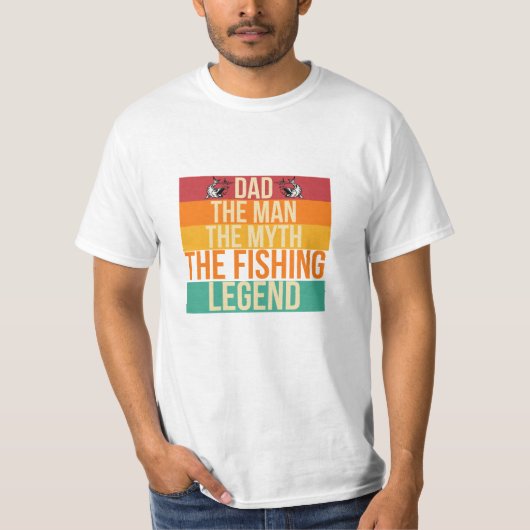 Retro Vater der Fishing Legend Vatertag T - Shirt (Vorderseite)