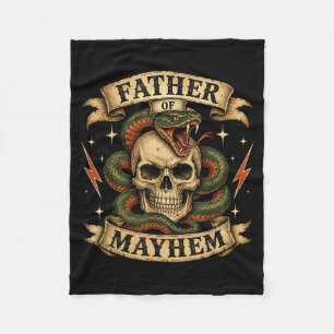 Retro-Vater des Chaos, harter Totenkopf-Biker-Vate Fleecedecke