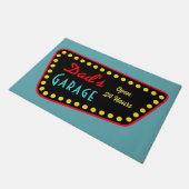 Retro-Vater-Garagen-Schild Türmatte (Schrägansicht)