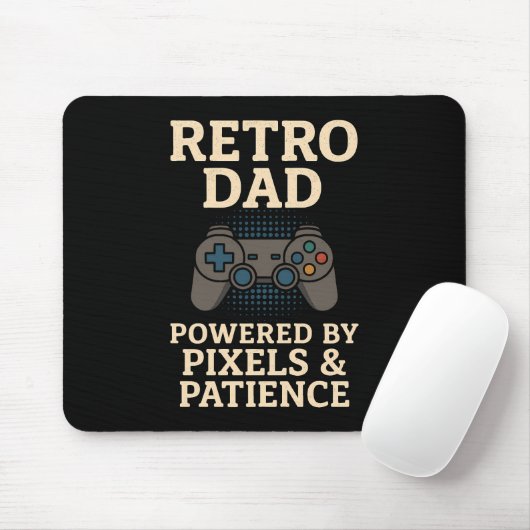 Retro Vater Pixel Gamer Design Mousepad (Mit Mouse)