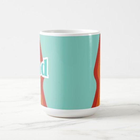 Retro Vater Tasse, aquamarin blau mit Streifen Vat Kaffeetasse (Mittel)