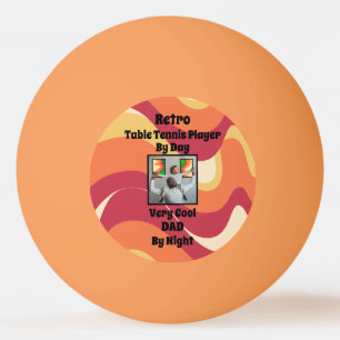 Retro Vatertag "Cooler Vater" Persönlicher Foto Te Tischtennisball