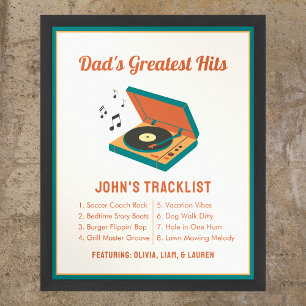 Retro Vatertag "Dads größte Hits" individuell Poster
