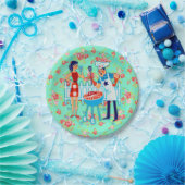 Retro Vatertag Papier Teller-Blumen Pappteller (Party)